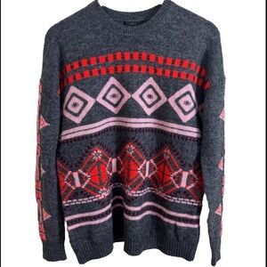 J. Crew Nordic Fair Isle Sweater Mohair Wool Blend Women’s Size Medium B6163